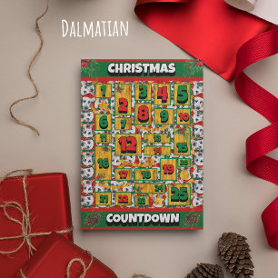 Dalmatian-Hunde-Weihnachts-Adventskalender Feiertagskarte