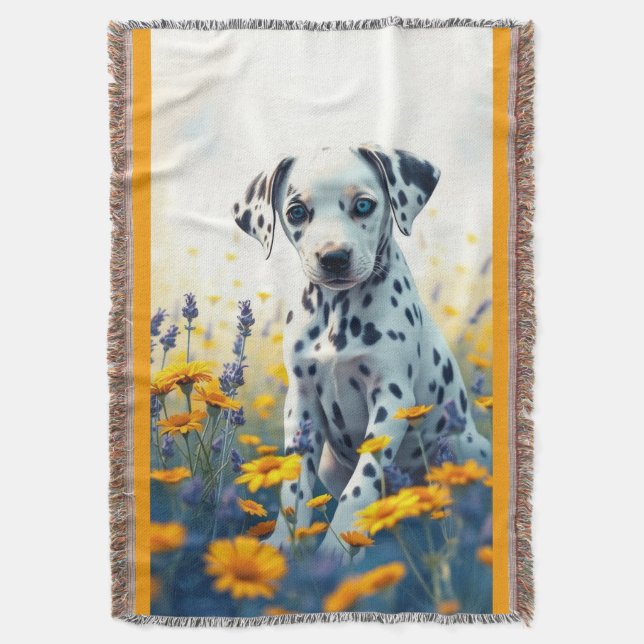 Dalmatian in the flowers decke (Vorderseite Vertikal)