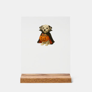 Dalmatian Trick-or-Treat Halloween-Hund mit Kürbis Acrylschild