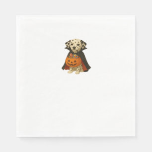 Dalmatian Trick-or-Treat Halloween-Hund mit Kürbis Serviette