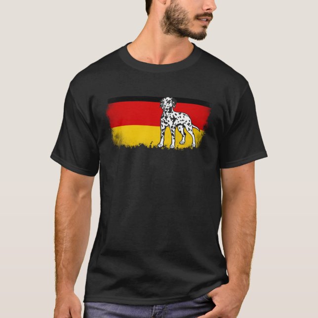 Dalmatian vintage German Germany flag dog T-Shirt (Vorderseite)