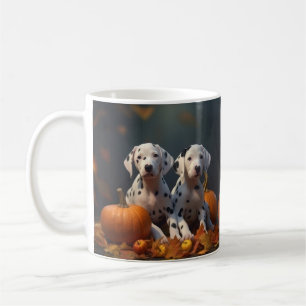 Dalmatian-Welpe Herbstfreude Kürbis Kaffeetasse