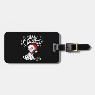 Dalmatian-Welpe mit Weihnachtsmannmütze Xmas Gepäckanhänger