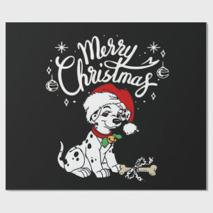 Dalmatian-Welpe mit Weihnachtsmannmütze Xmas Geschenkpapier