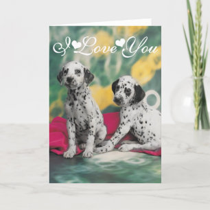 Dalmatian-Welpen Bild Ich liebe dich. Karte