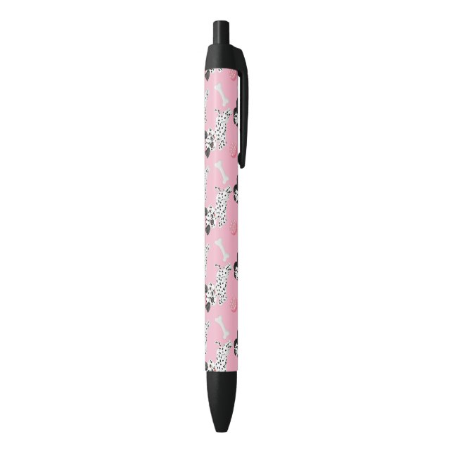 Dalmatians Puppies Black Spots Pink Toy Ball White Kugelschreiber (Unterseite (Vertikal))