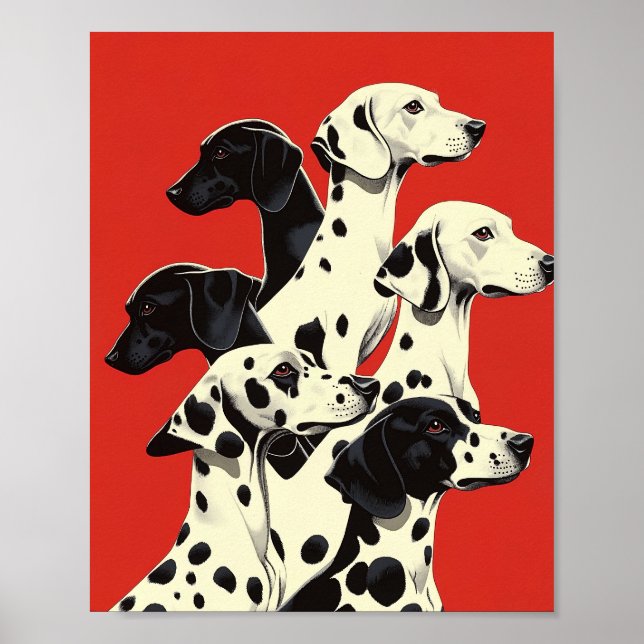Dalmatie en formation Impression | Art de chien gr (Devant)