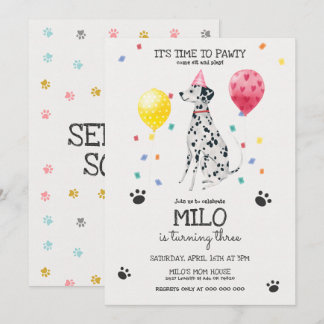 Dalmatie laisse un chien rusé Invitation Anniversa