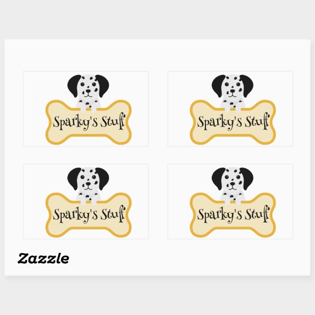 Dalmatien Personnalisable Avec Autocollant Os De C (Feuille)