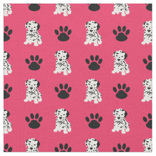 Dalmatien rouge et tissu de points paw