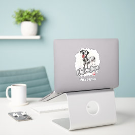 Dalmatier mit Paw Vintage Hund liebt Design Aufkleber