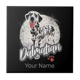 Dalmatier mit Paw Vintage Hund liebt Design Fliese