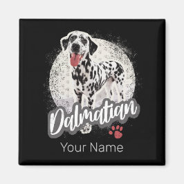 Dalmatier mit Paw Vintage Hund liebt Design Magnet