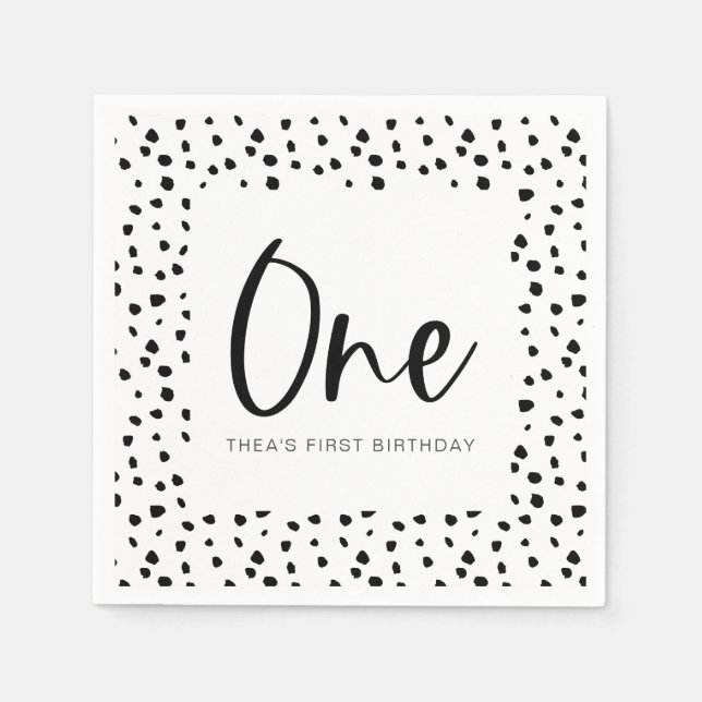 Dalmatiner 1. Geburtstag Serviette (Vorderseite)