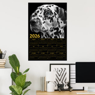 Dalmatiner 2026 Kalender – Schwarz & Weiße Eleganz Poster
