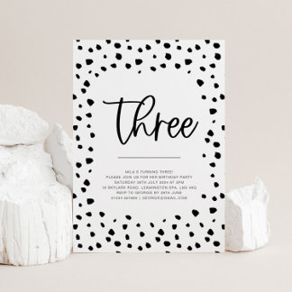 Dalmatiner 3. Geburtstagseinladung Einladung