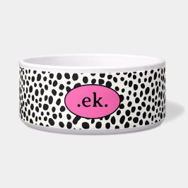 Dalmatiner Abstraktes Muster rosa Monogramm Napf