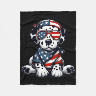 Dalmatiner American USA Flag Sungles 4. Juli Da Fleecedecke