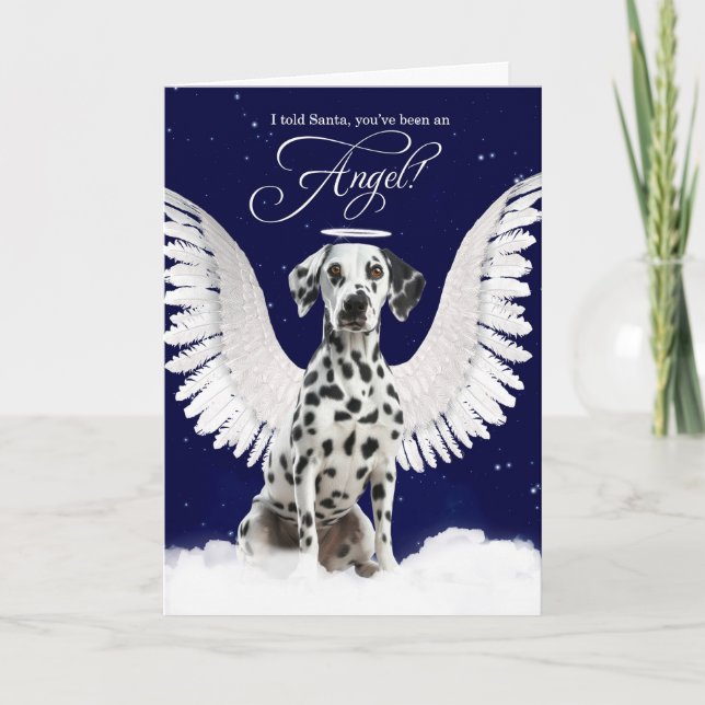 Dalmatiner Angel Dog mit Weihnachten (Vorderseite)