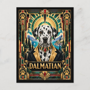 Dalmatiner, Art Deco Hund Postkarte