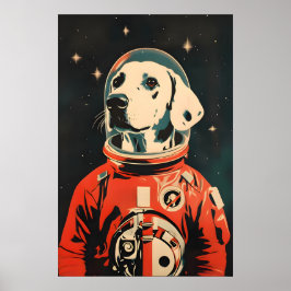 Dalmatiner-Astronautenposter, Dalmatiner-Retro-Dru Poster