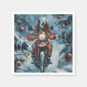 Dalmatiner auf Motorrad Weihnachten Serviette