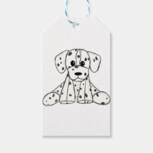 Dalmatiner ausgestopfte Hund Zeichnung Umriss einf Geschenkanhänger