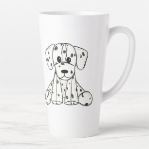 Dalmatiner ausgestopfte Hund Zeichnung Umriss einf Milchtasse