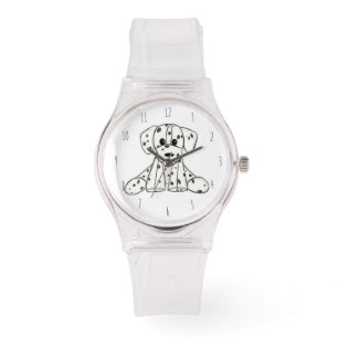 Dalmatiner ausgestopfter Hund zeichnend Kontur ein Armbanduhr