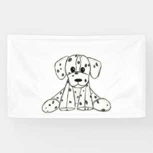 Dalmatiner ausgestopfter Hund zeichnend Kontur ein Banner