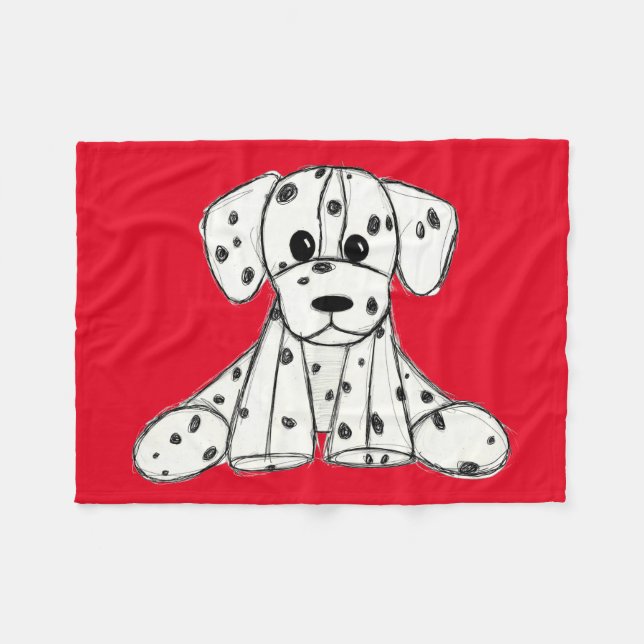 Dalmatiner ausgestopfter Hund zeichnend Kontur ein Fleecedecke (Vorderseite (Horizontal))