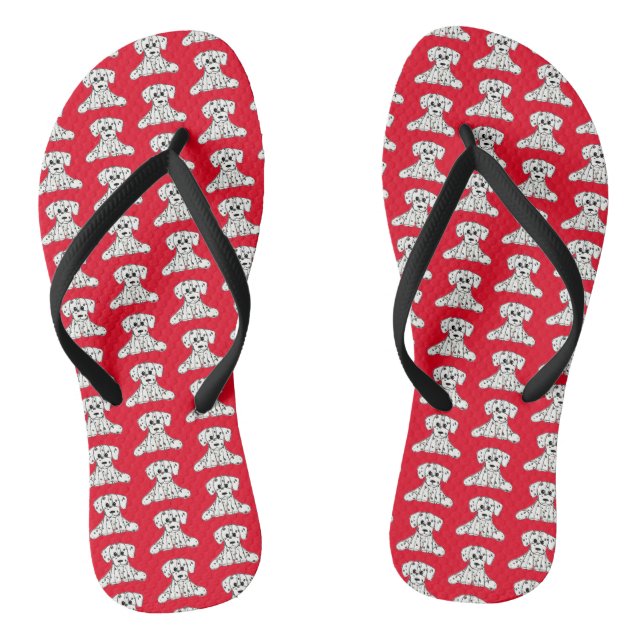 Dalmatiner ausgestopfter Hund zeichnend Kontur ein Flip Flops (Fußbett)