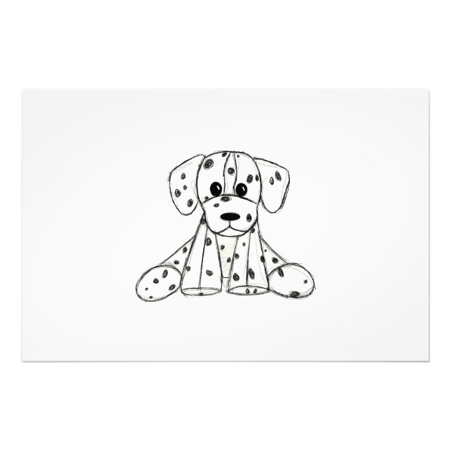 Dalmatiner ausgestopfter Hund zeichnend Kontur ein Fotodruck (Vorne)