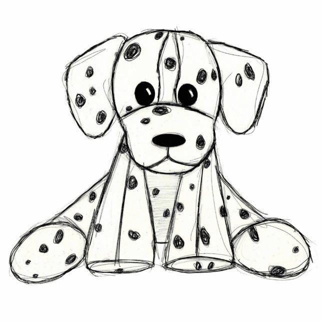 Dalmatiner ausgestopfter Hund zeichnend Kontur ein Fotoskulptur Schlüsselanhänger (Vorne)