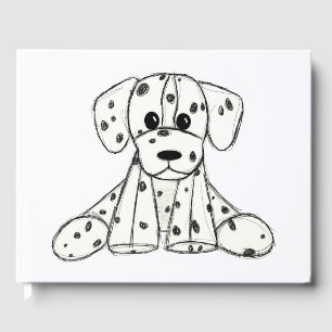 Dalmatiner ausgestopfter Hund zeichnend Kontur ein Gästebuch