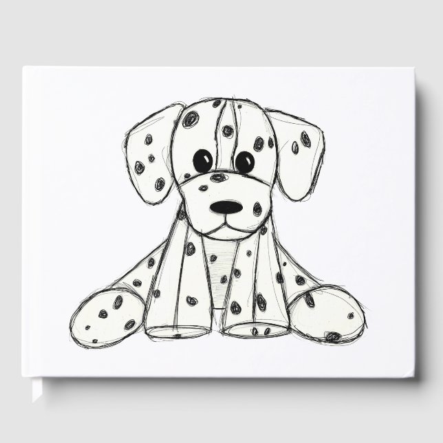 Dalmatiner ausgestopfter Hund zeichnend Kontur ein Gästebuch (Vorderseite)