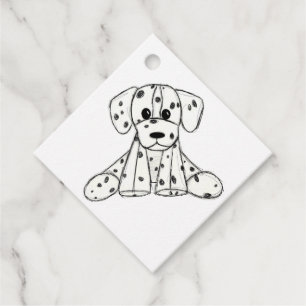 Dalmatiner ausgestopfter Hund zeichnend Kontur ein Geschenkanhänger