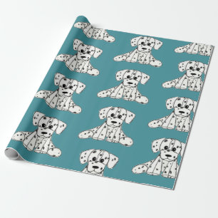 Dalmatiner ausgestopfter Hund zeichnend Kontur ein Geschenkpapier
