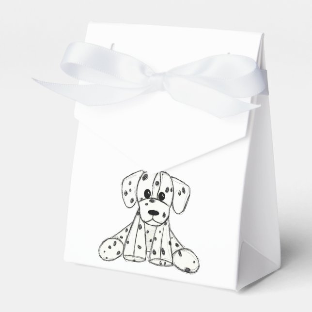 Dalmatiner ausgestopfter Hund zeichnend Kontur ein Geschenkschachtel (Vorderseite)