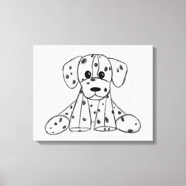 Dalmatiner ausgestopfter Hund zeichnend Kontur ein Leinwanddruck (Vorderseite)