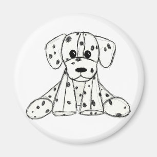 Dalmatiner ausgestopfter Hund zeichnend Kontur ein Magnet