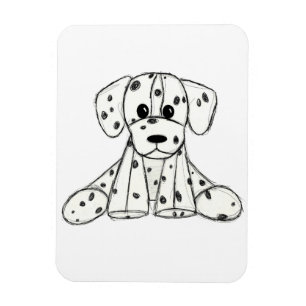Dalmatiner ausgestopfter Hund zeichnend Kontur ein Magnet