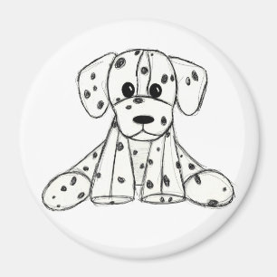 Dalmatiner ausgestopfter Hund zeichnend Kontur ein Magnet