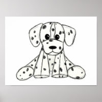 Dalmatiner ausgestopfter Hund zeichnend Kontur ein
