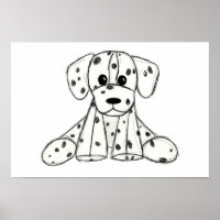 Dalmatiner ausgestopfter Hund zeichnend Kontur ein