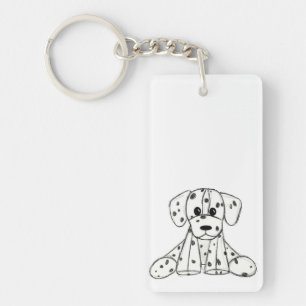 Dalmatiner ausgestopfter Hund zeichnend Kontur ein Schlüsselanhänger