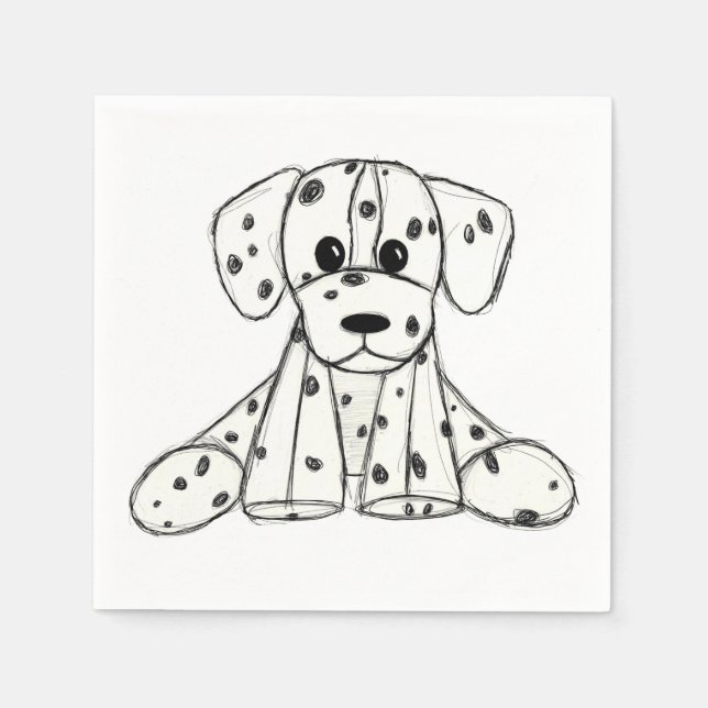 Dalmatiner ausgestopfter Hund zeichnend Kontur ein Serviette (Vorderseite)