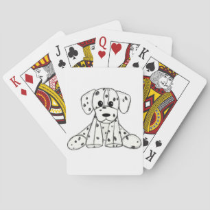 Dalmatiner ausgestopfter Hund zeichnend Kontur ein Spielkarten