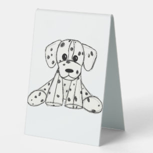 Dalmatiner ausgestopfter Hund zeichnend Kontur ein Tischaufsteller