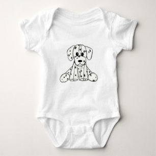 Dalmatiner ausgestopfter Hund Zeichnung Umriss ein Baby Strampler